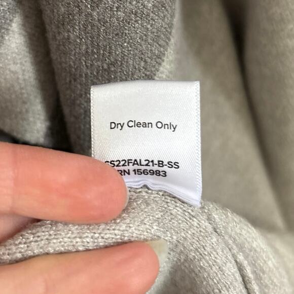 Evereve Rochelle Gray Striped Hooded Open Front Poncho Sweater M/L - Picture 10 of 10